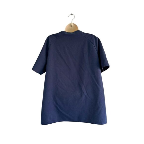 Figs Woman's Sz Large Navy Blue Short Sleeve V Neck Kangaroo Pocket Scrub Top - Picture 4 of 10